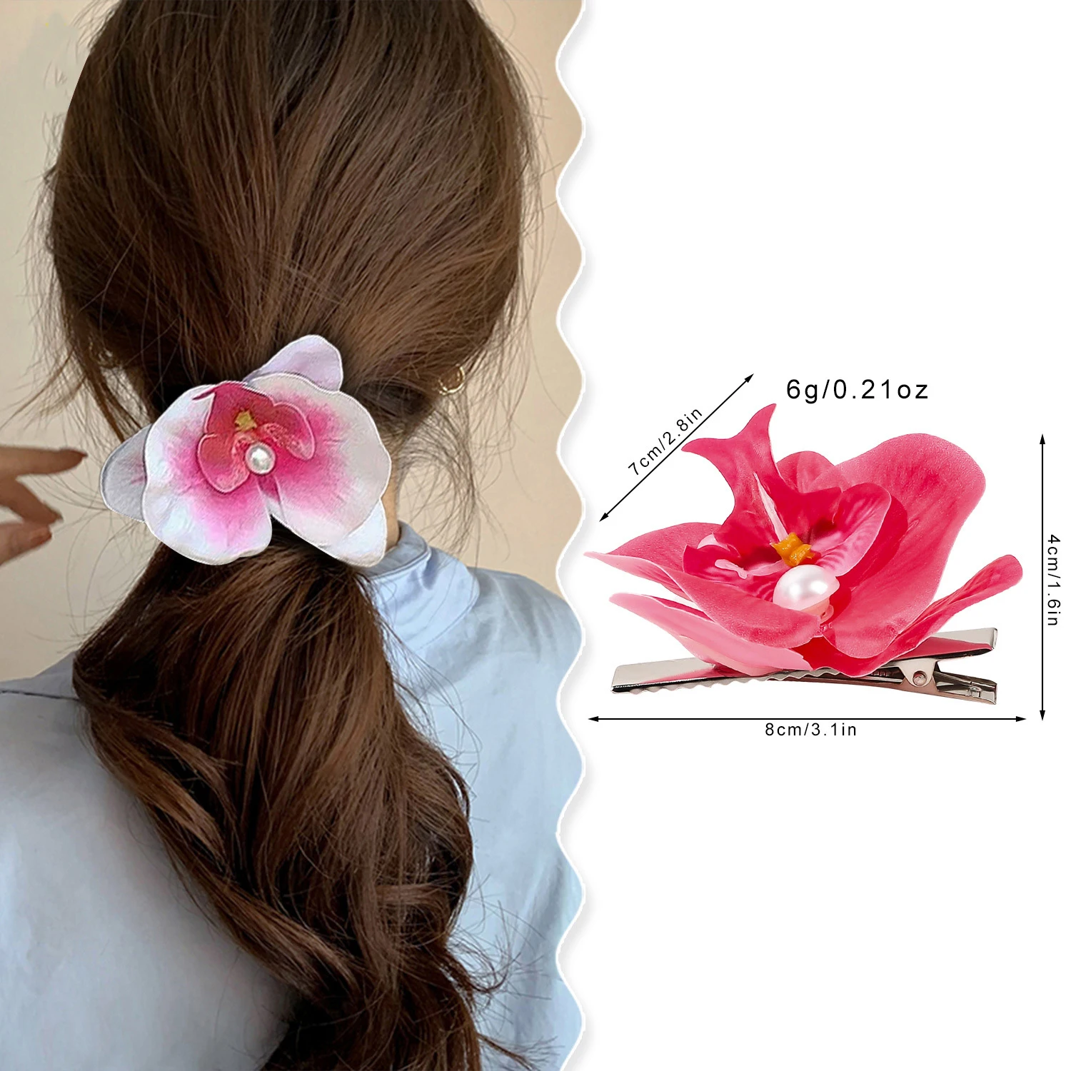 New Arrival 3D Flower Pearl Hair Clip Romantic Chic Girl Butterfly Bow Hair Clip for women