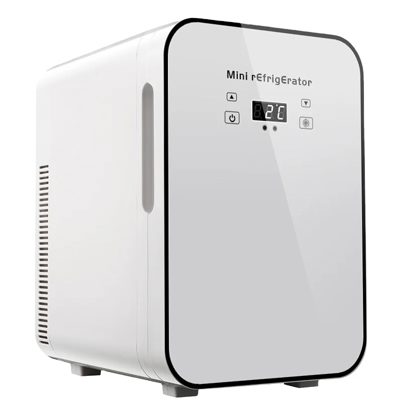 110 230 AC 12V DC Power 20L Mini Hotel Room Glass LED screen Refrigerators