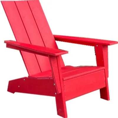 Полиэтиленовый современный стул Adirondack из полиэтилена высокой плотности красный | Взрослой Размер устойчивый к атмосферным воздействиям для патио сада двора и лужайки