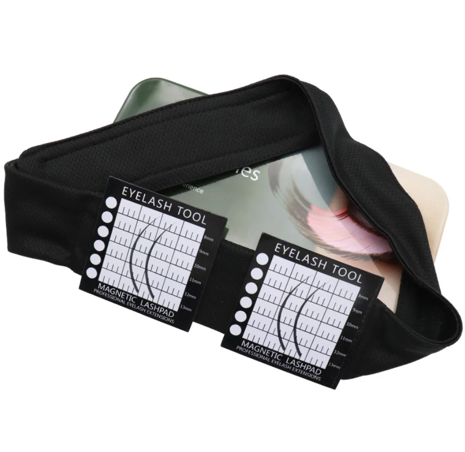 Planting False Eyelashes Forehead Bandana Magnetic Headscarf Belt With 4 Lash Pad Holder Grafting Eyelash Scarf Stand Pad Holder