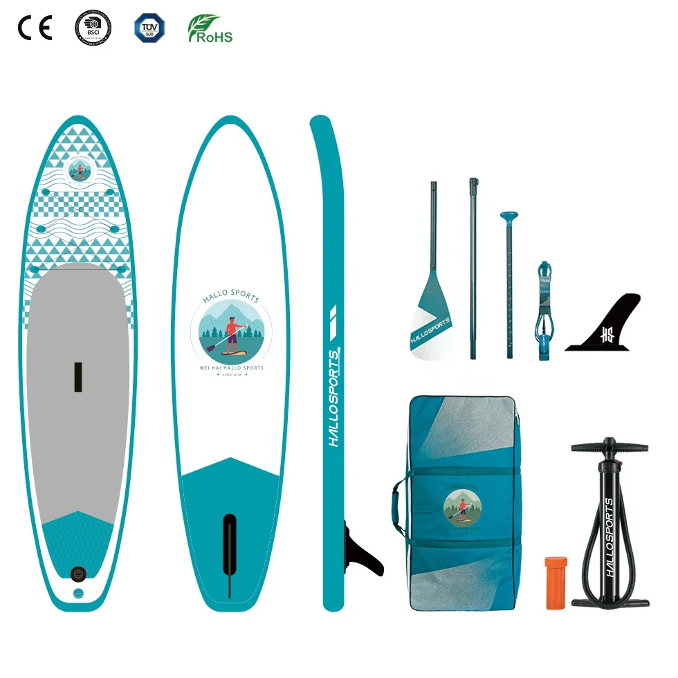 Hallosports 307 portable mini air inflatable stand up inflatable surfboard sup