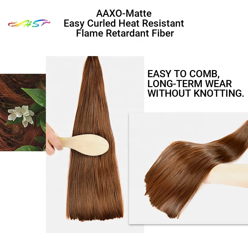 High Imitation Human Hair High Temperature Flame Retardant  Fiber  Extension Synthetic Hair Fiber Material PVC Fiber