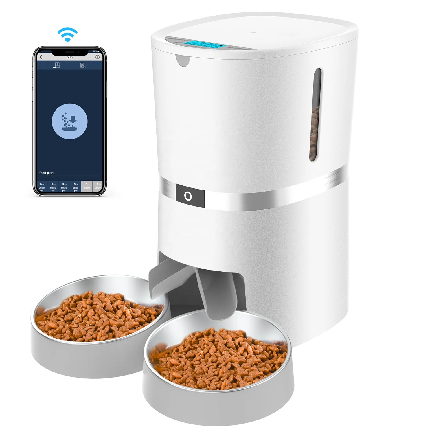 3.8L High-tech Smart Wifi App Remote Control Microchip Pet Cat Feeder Comedor Automatico Para Gatos Distributeur de Nourriture