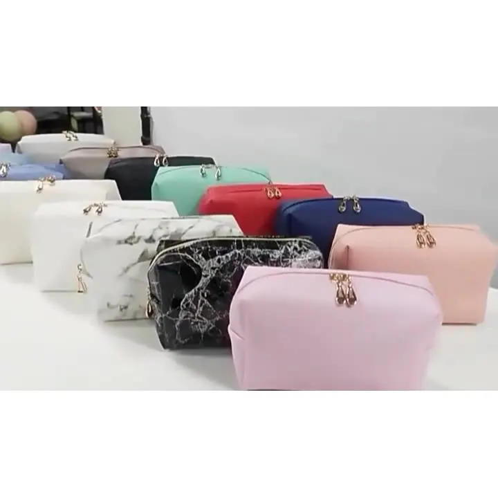 Manufacturer Custom New Large High End Professional Travel Storage Portable Vegan Pu Leather Make Up Makeup Cosmetic Bag