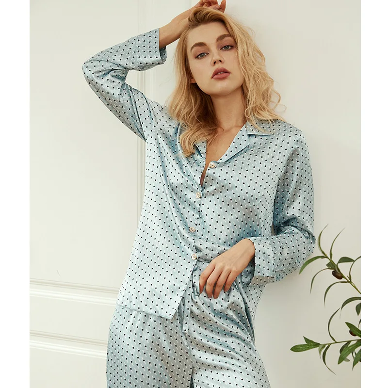 Elegant Satin Two Piece Pajama Set Women Satin Pijamas Set Woman Satin