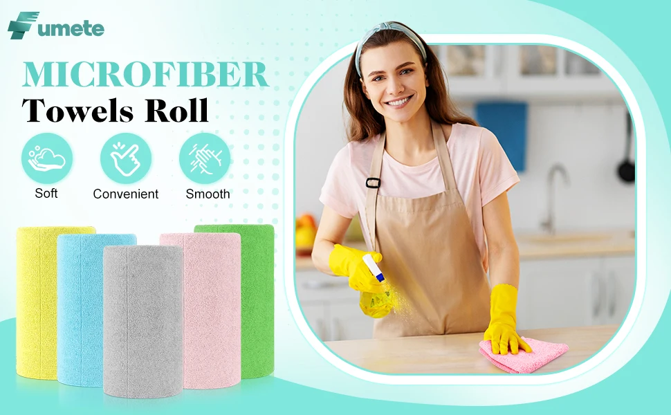 Microfiber Tear away towel Roll 50/75/100 Pack Microfiber Cleaning Towels 30 x 30cm Washable cleaning car Rags fabric cloth