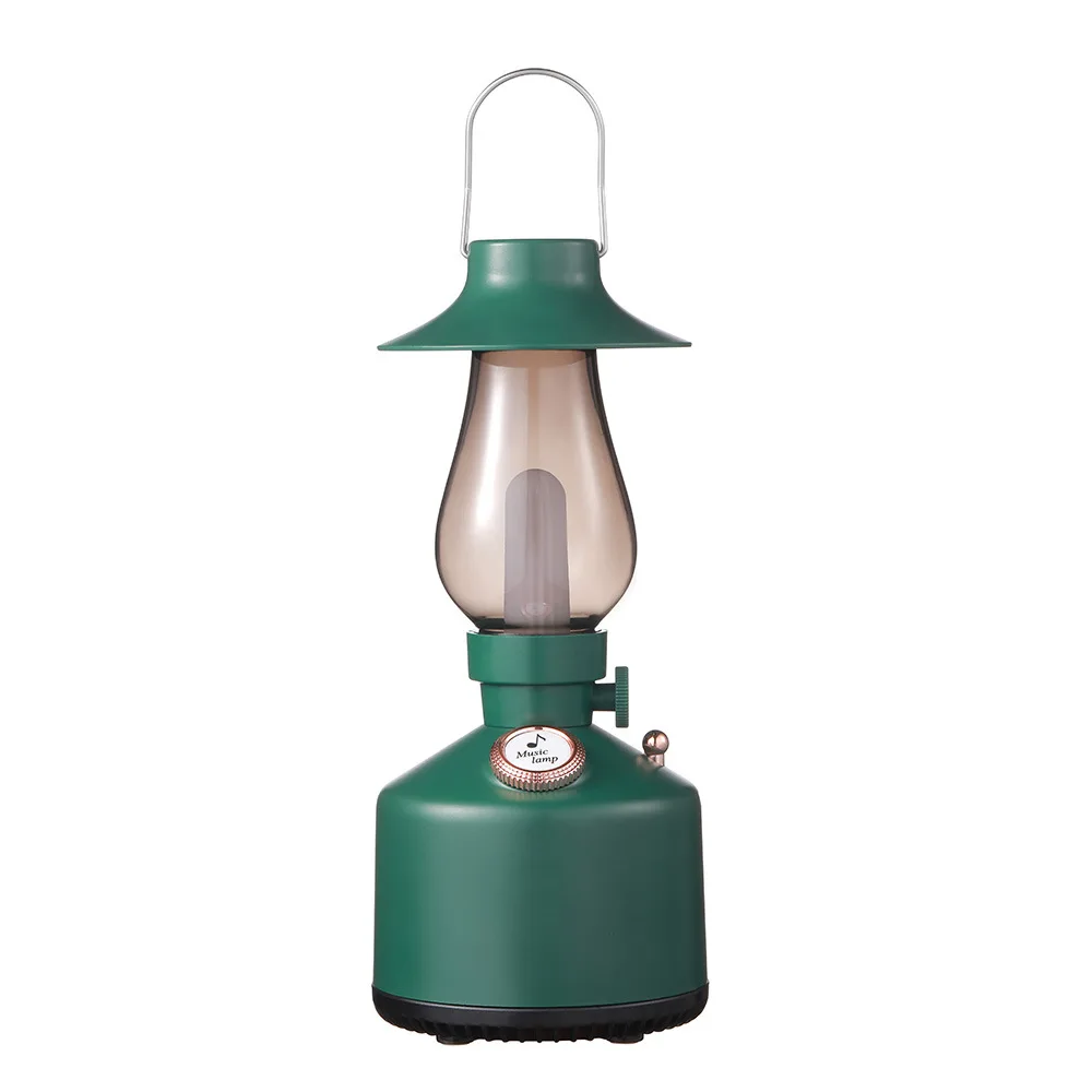 USB Rechargeable Retro design Desk oil candle Lamp Kerosene Lantern Decorative Table Lamp LED Camping Lantern with speaker