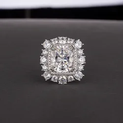 Luxury Pink Diamond Stone Ring 925 Sterling Silver Engagement Ring Vintage Wedding Rings For Women