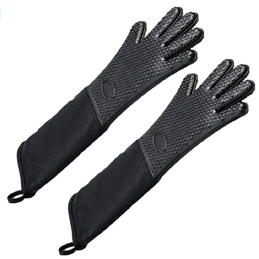 Extra Large 50cm Kitchen Oven Baking Mittens Non Slip BBQ Gloves Heat Resistant Silicone Oven Mitts BBQ Gloves