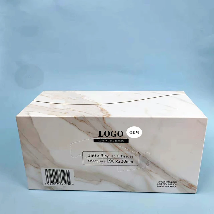 Factory Customized Tissue Paper Facial Tissue Virgin Wood Pulp 3 Ply Box Facial Tissue Paper for Office