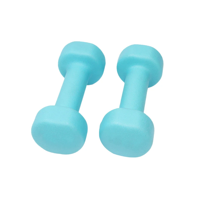 MKAS Pvc Coated Vinyl Dumbbells Yoga For Women Girl Aerobic 1Kg Neoprene Vinyl Coated Plastic Cast Iron Kids Dumbbell