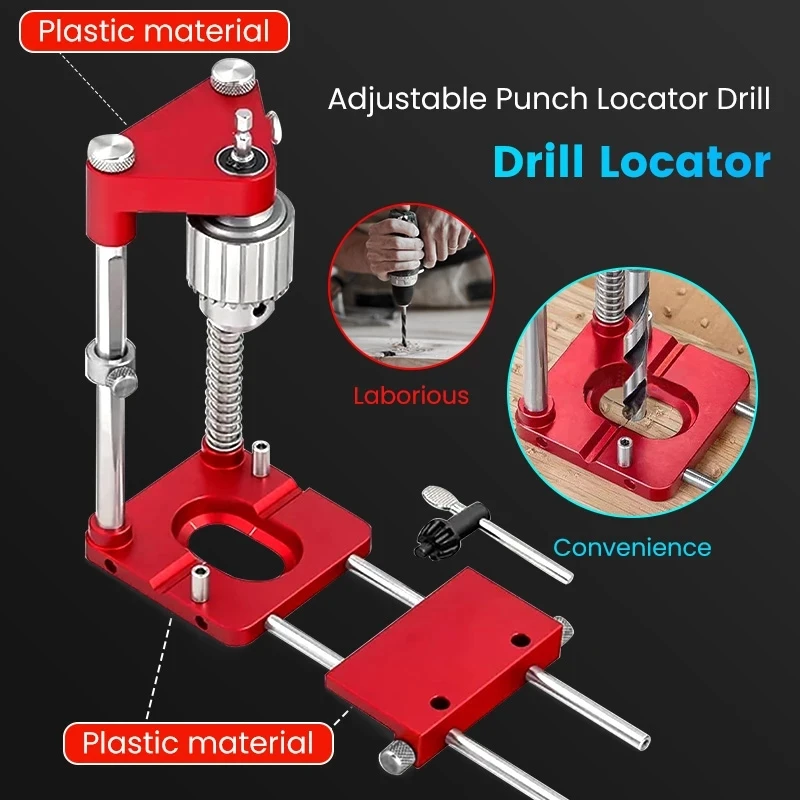 KEGRET Convenient Woodworking Tools Accurate Hole Puncher Drilling Jig 6/8/10mm Drill Bit For Handheld Carpenter Locator