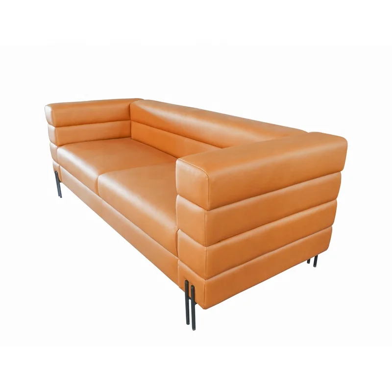 Living Room Furniture Modular Sectional Design Modern Home Hotel Lobby Waiting Room Brown 3 Seater Leather Sofa