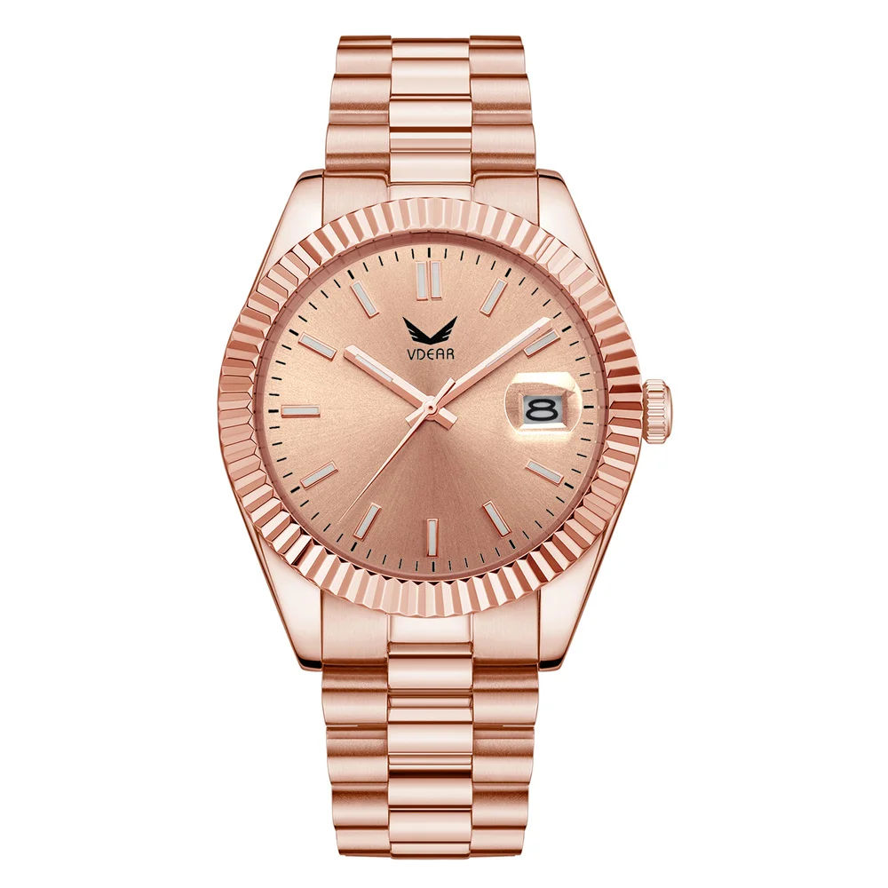 Classic Private Label Mechanical Movement Wristwatches Date Luxury Male Clock Reloj Moderno Rose Gold Automatic Watch Shenzhen