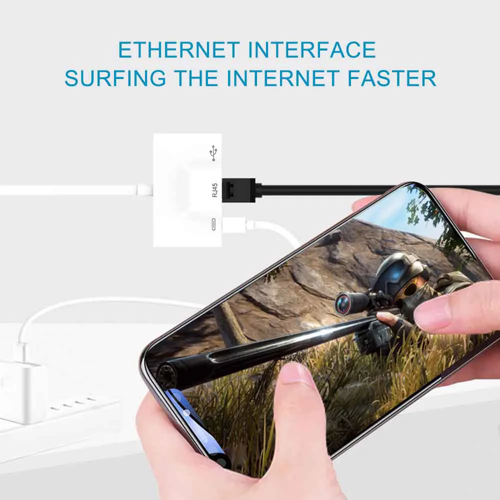 For Tablet Type C USB OTG Adapter Rj45 Ethernet Connector Card Reader OTG Adapter For Samsung iPad