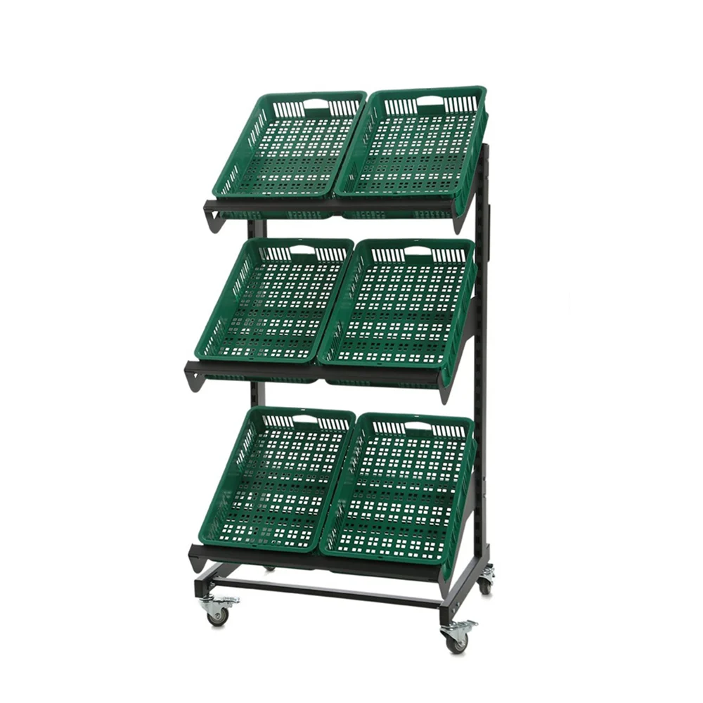 Factory Wholesale 800mm Mobile fruit and vegetable displays Gondola Supermarket Shelves