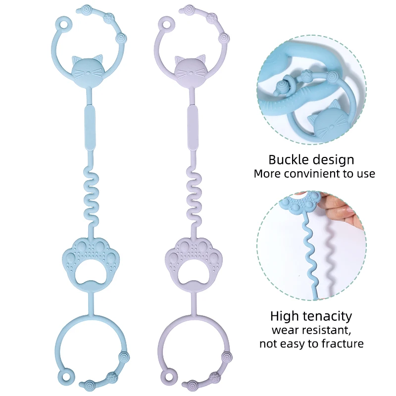 Cute Baby Pacifier Chain Clip Baby Teether  Chain  Not Easy To Drop Silicone Baby Pacifier Chain Molar Toy Teething Toy