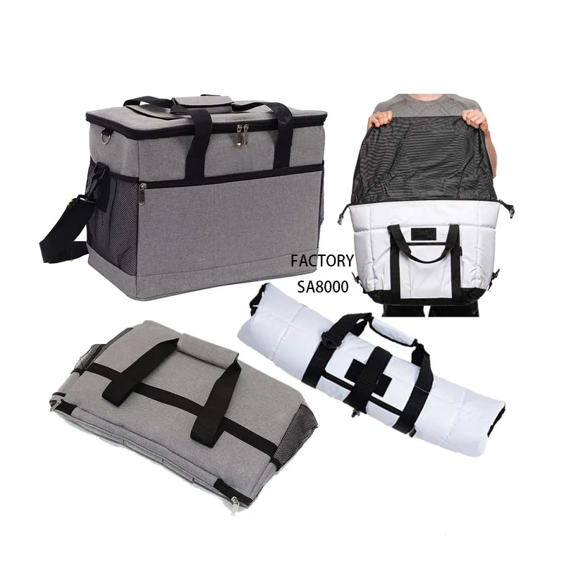 portable Collapsible Cooler bag soft sided cooler backpack TPU Leakproof Insulated cooler bag cool box Outdoor Camping Fishing 7