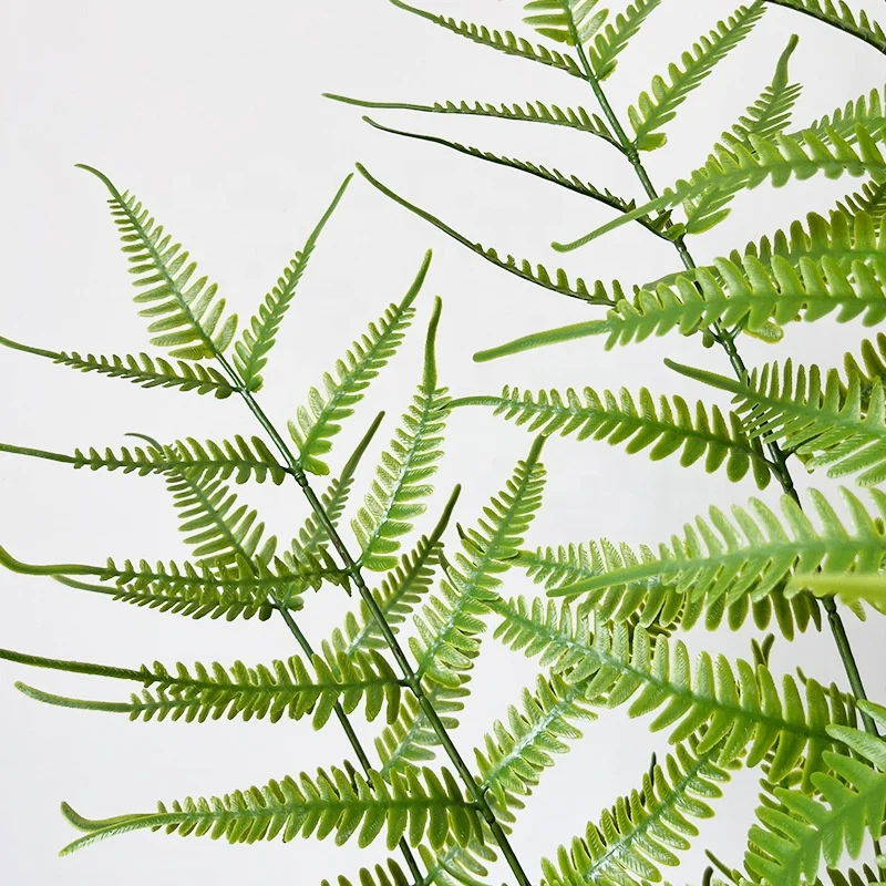 KEWEI 134 Artificial Leather Ferns Leaves Real Touch Latex Fern Leaf Rubberized Green Plant Boston Fern