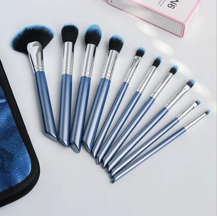 2023 New Design Starry Sky Blue Makeup Brush Set With Case