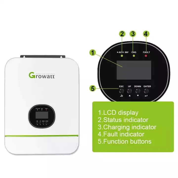 Гибридный однофазный Солнечный преобразователь Growatt SPF 2000-5000TL 48 В 3000 Вт 5000