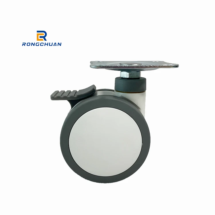 75mm Lockable Medical Swivel Caster with Double TPR Wheel for Pediatric Bed