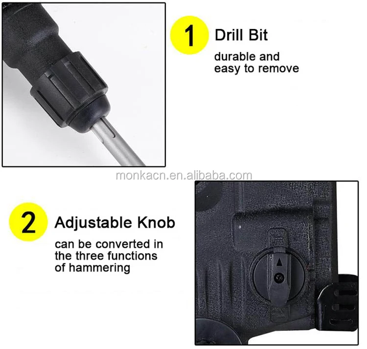 Бензиновая буровая машина, 2 функции, бензиновая аккумуляторная молотковая дрель для разбивания камней, бетона, сломанная с буровыми сверлами