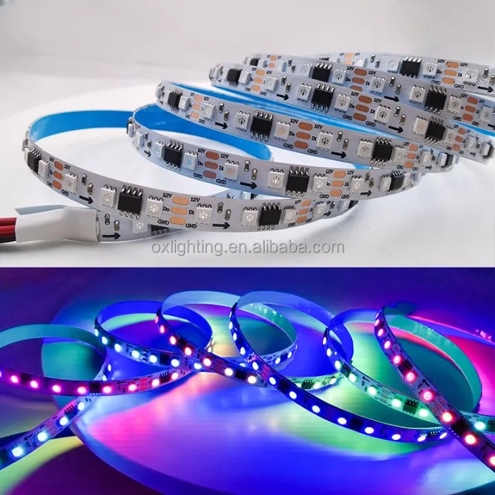 3535 RGB Светодиодная лента программируемая индивидуальная Гибкая полноцветная светодиодная 96 светодиодов IC RGBIC ws2811 2811