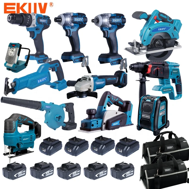 19 in 1 household power tool set Lithium electric electric hand drill hammer drill wrench driver Angle grinder electric tool set