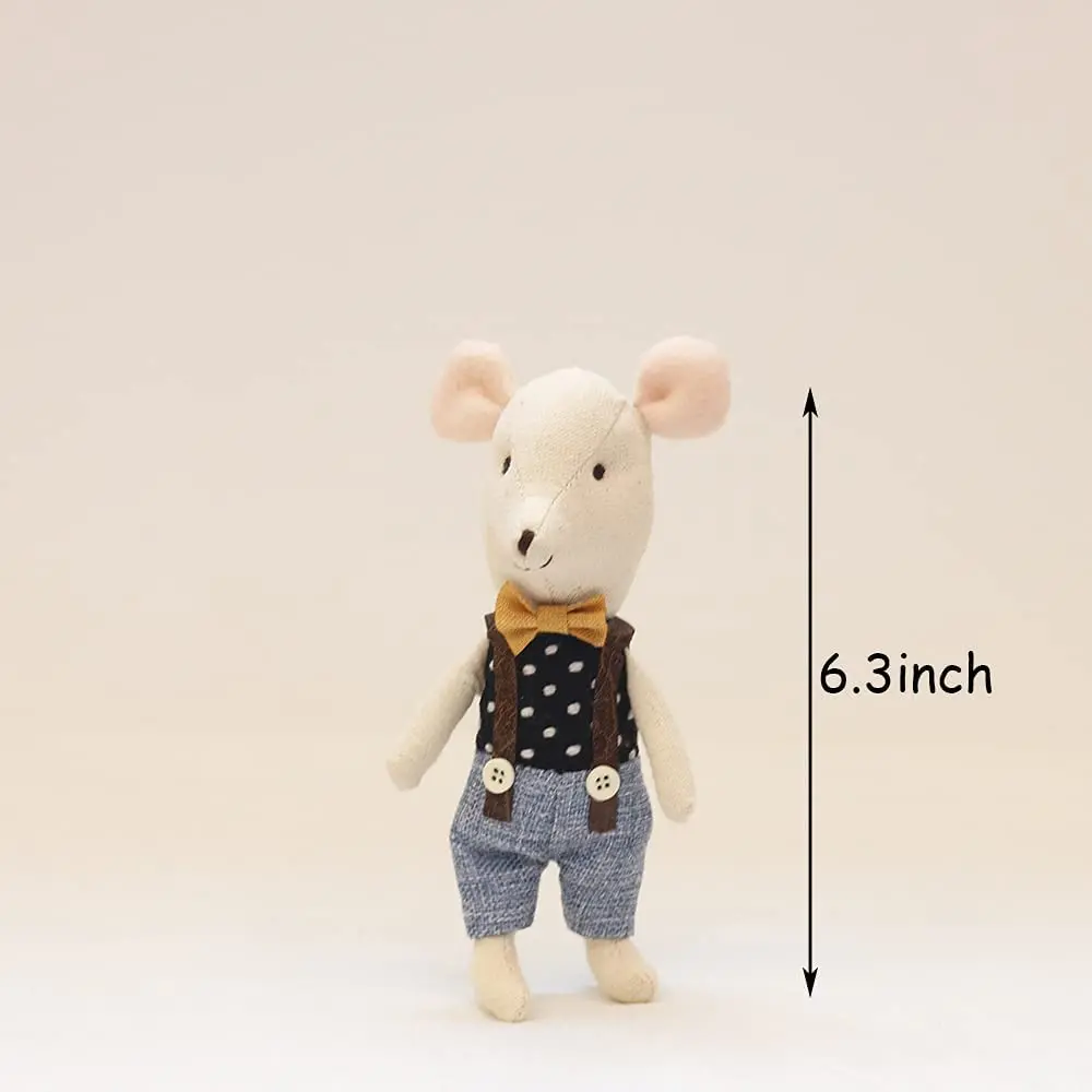Stuffed Animal for Girls Cute Mini Mouse Plush Doll Mice Doll 6.3inch Yellow