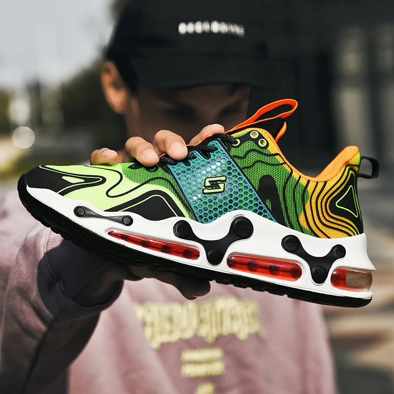 2021 Fashion Men Shoes Sneakers Full Palm Air Cushion Trend New Design Logo Custom Sneaker For Men