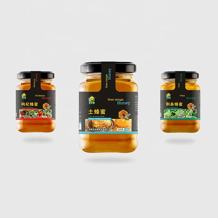 LOW MOQ Factory Price Quality Rolled Packing Stickers Label for Honey Jar Glass Bottle Sealing Sticker Label