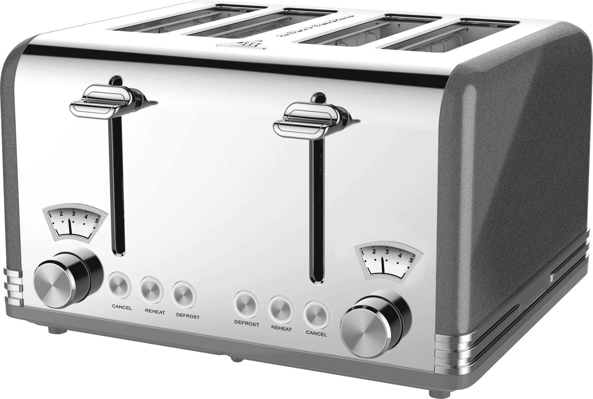 Custom Household appliance 4 slice Stainless Steel bread maker Electric POP UP Toaster with Grill