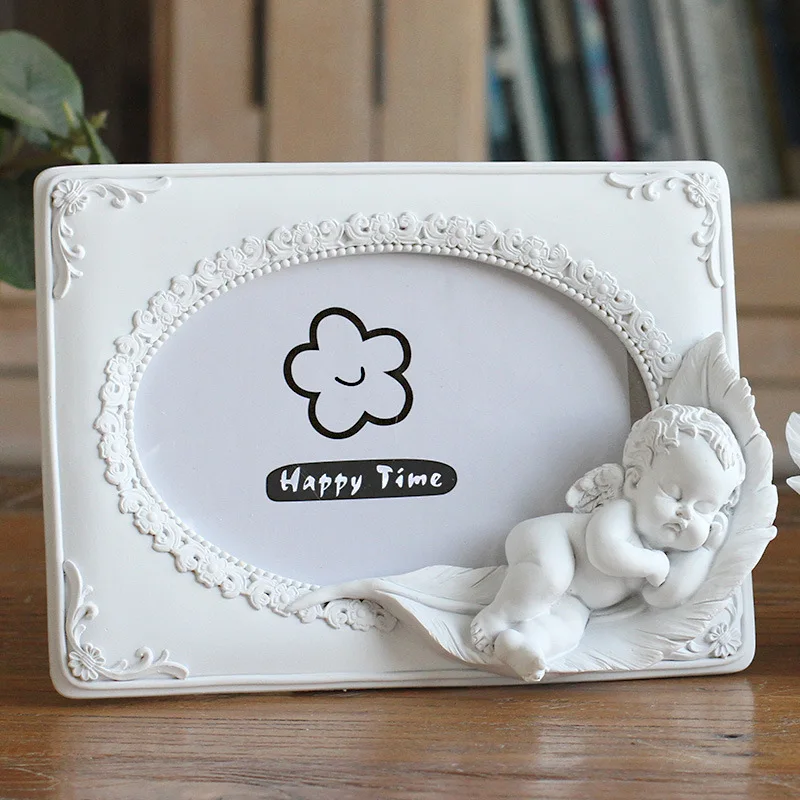 6 inch sleeping angel resin photo frame creative photo frame pendulum table painted home accessories ornaments wholesale