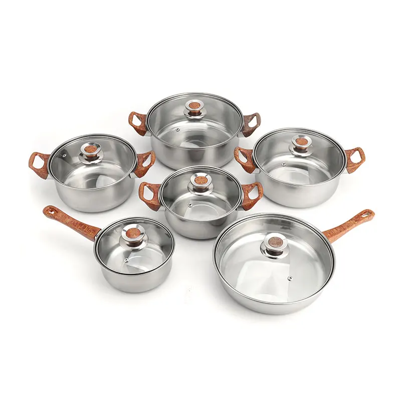 Набор посуды из нержавеющей стали, 12 шт.