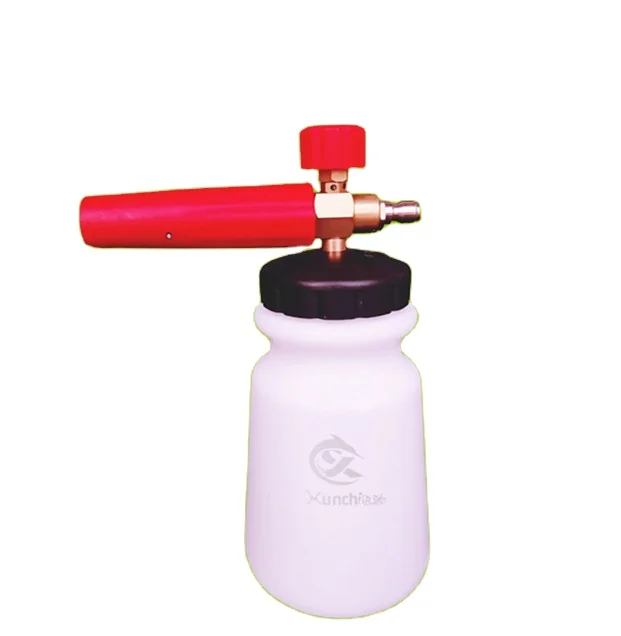 Foam Gun Wide neck Adjustable snow foam gun and thick foam for pressure washer with 1/4 inch quick connection and 1 liter bottle