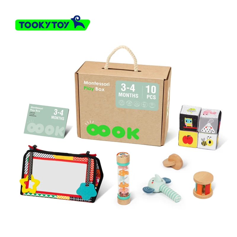 Early education box cognitive card toy hourglass Montessori early 6 in 1  education toys 3-4M Educational Box