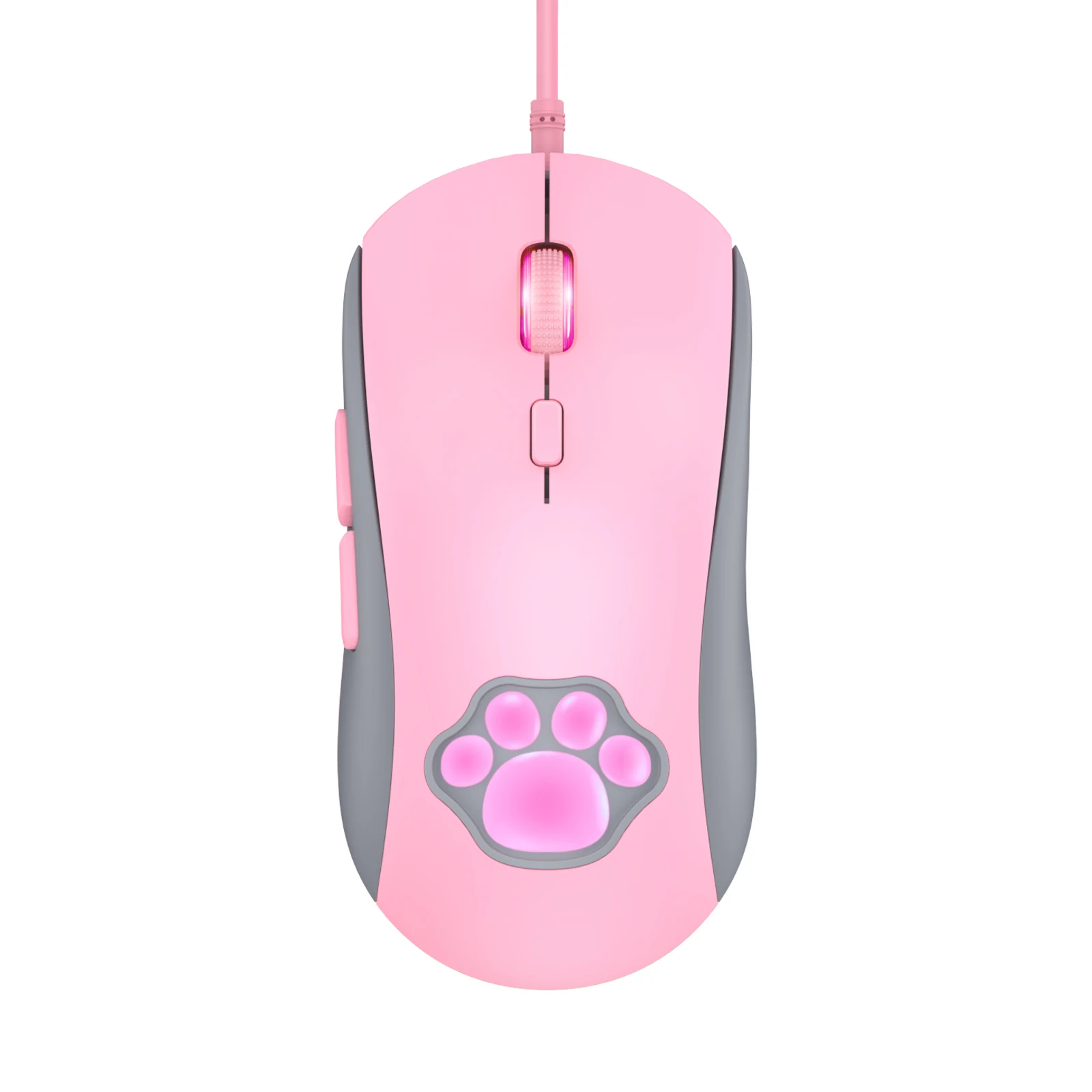Onikuma CW918 New Design Ergonomic Custom 7200DPI Optical Mice Usb Mouse Gamer Rgb Pink Computer Wired Cat Paw Gaming Mouse
