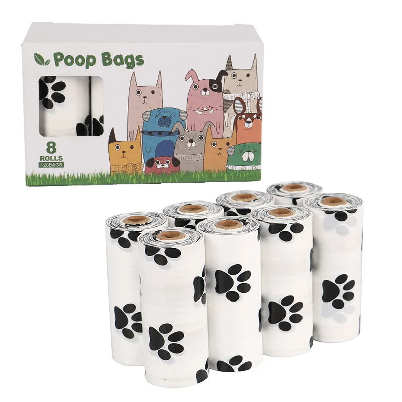 Dog Pooper Bags Paw Doggy Litter Poop Bag Dispenser Pets Products For Biodegradable Pet Dog Poop Bag