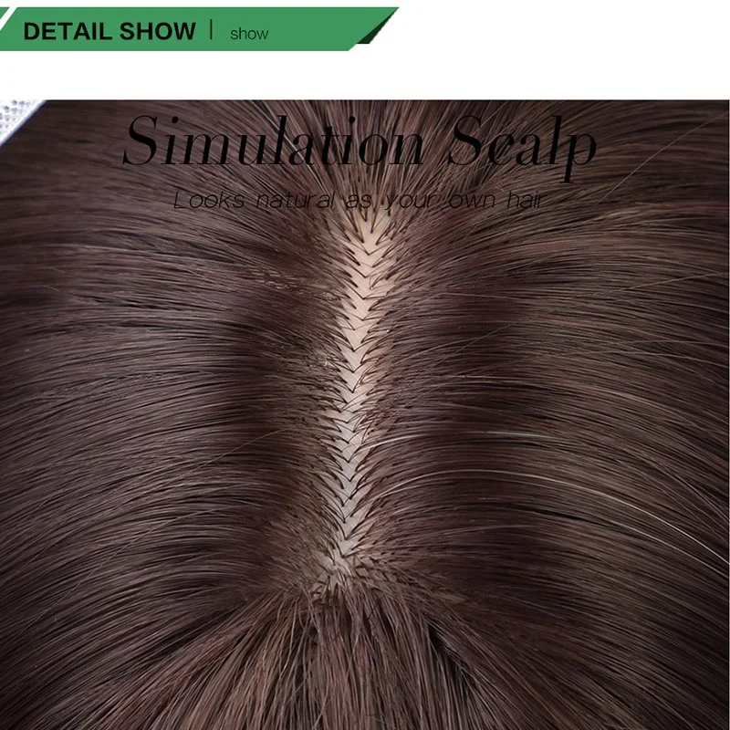  High Quality Premium Gradient Heat Resistant Fiber Synthetic Hair Wig with Front Lace Natural