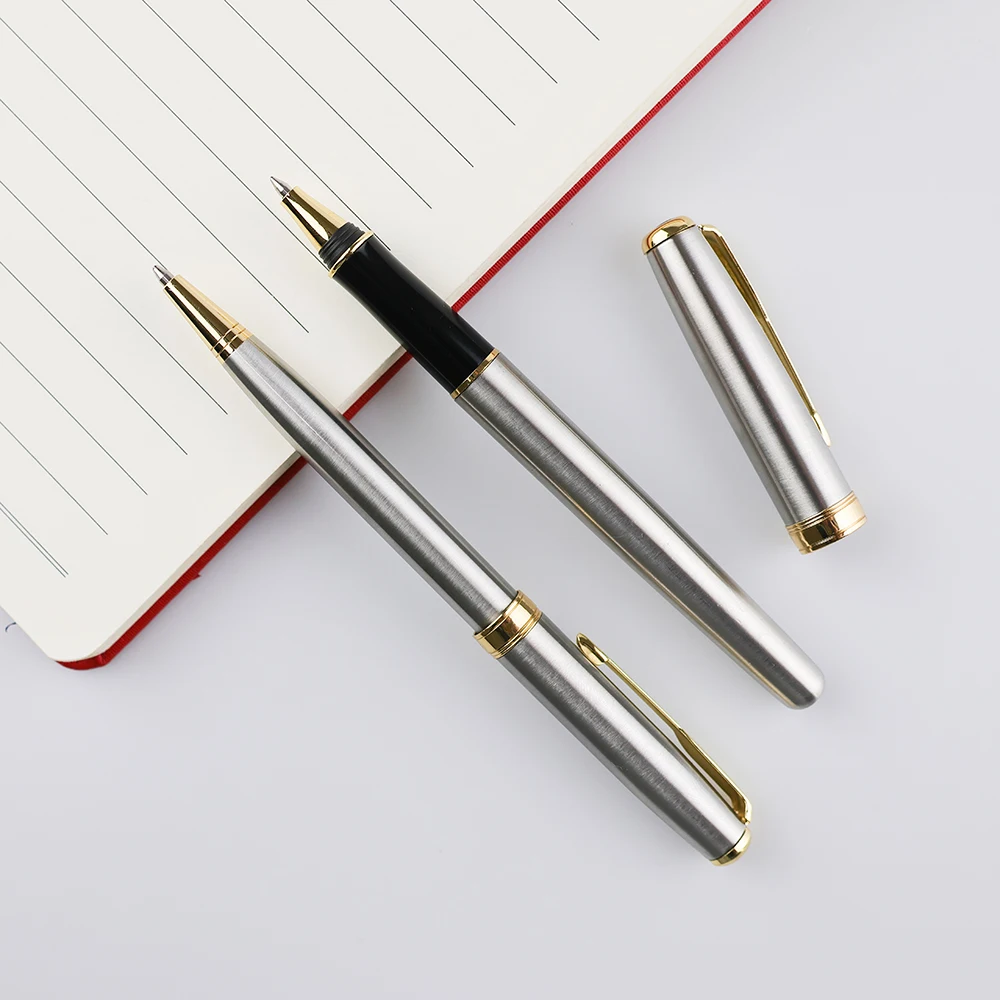 GemFully suppliers luxury business stainless steel ballpoint pen promotional pen with customizable logo