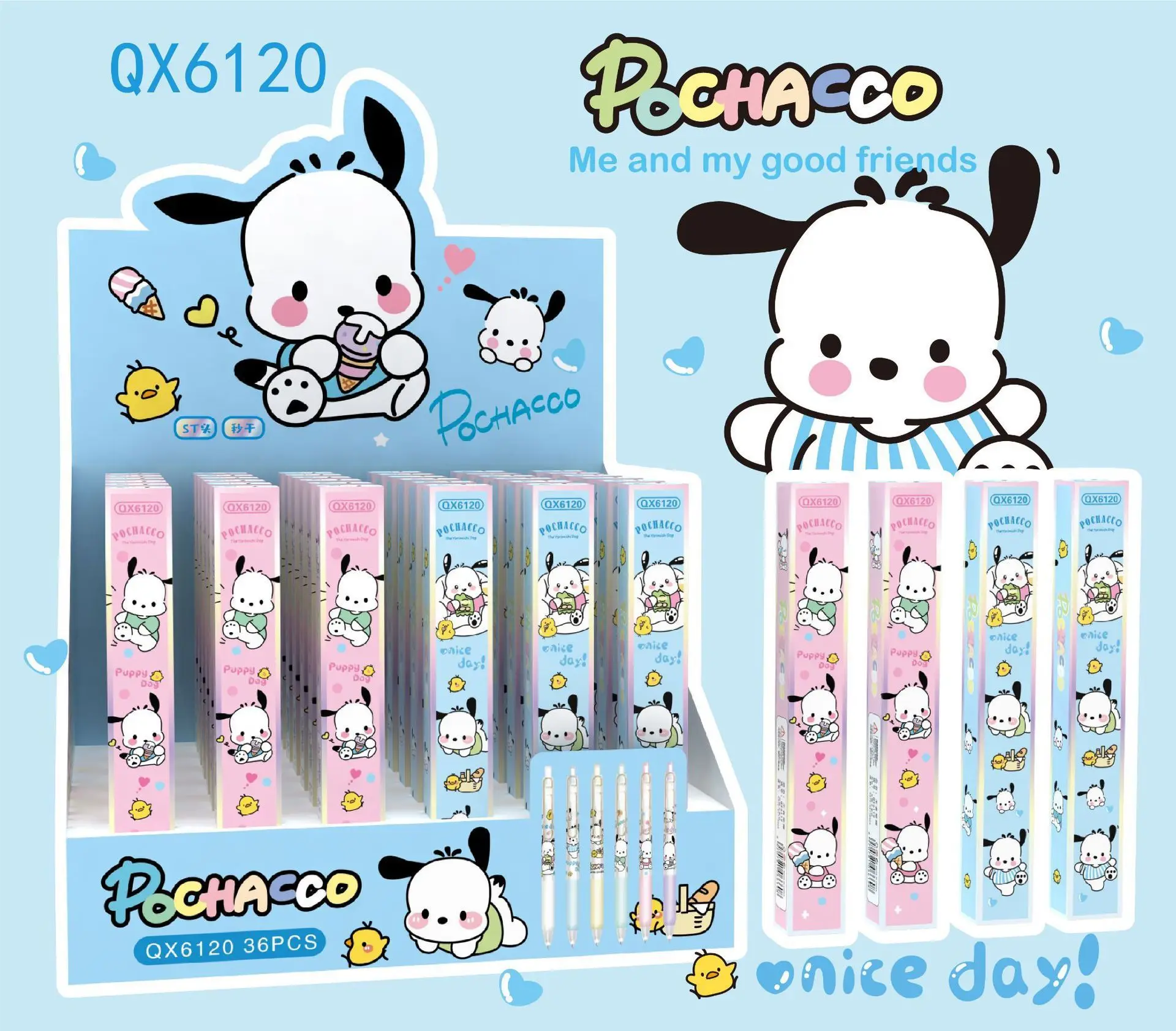 DHF989  Wholesale anime blind box presssing pen high appearance cartoon Kuromi Melody writing smooth gel pen stationery