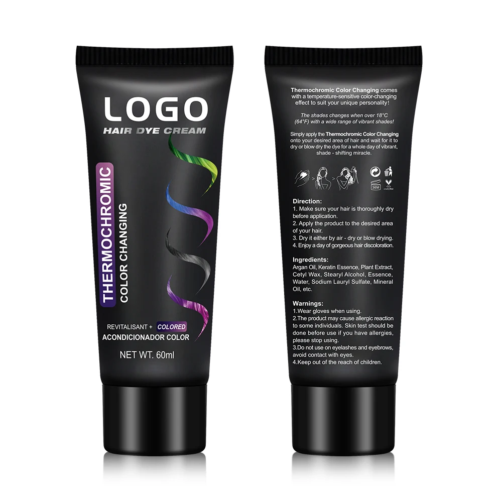Magical Thermochromic Color Changing Wonder Thermo-sensing Color Hair Dye Cream