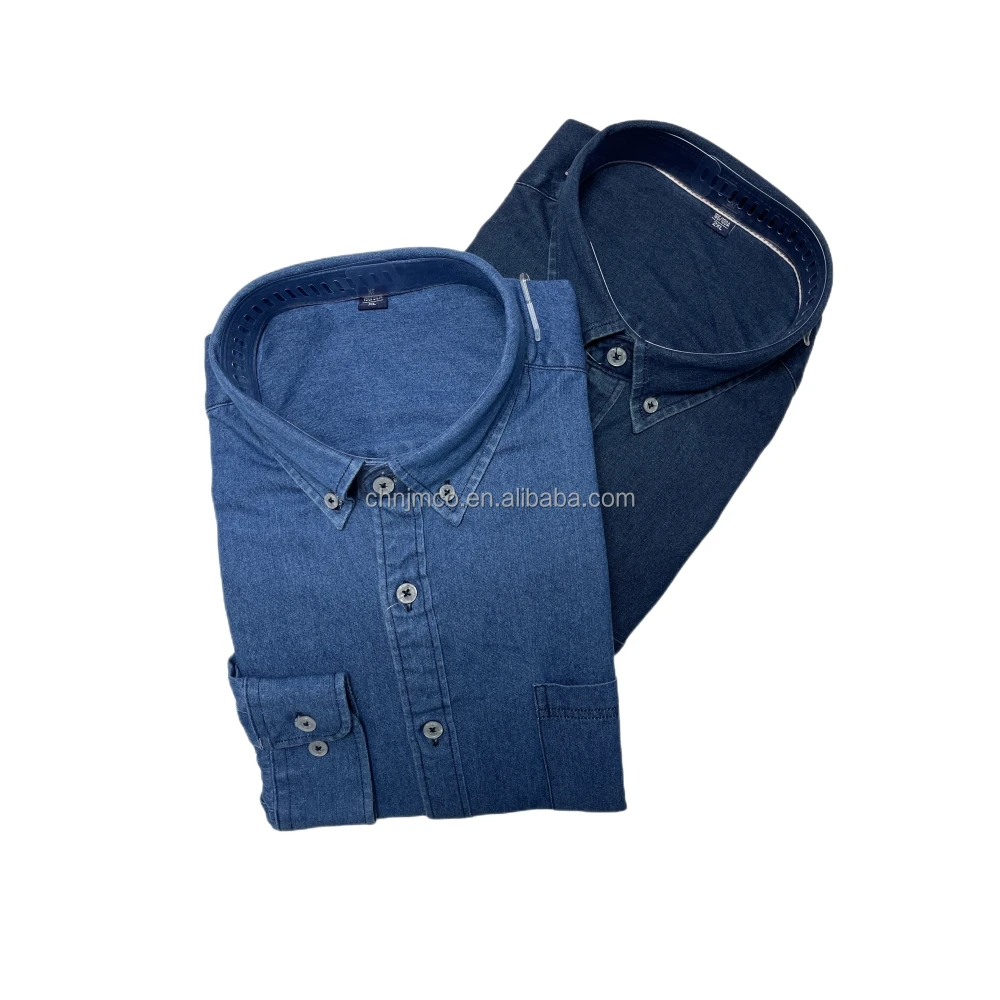 Высококачественные повседневные хлопковые мужские рубашки с длинным рукавом и воротником на пуговицах