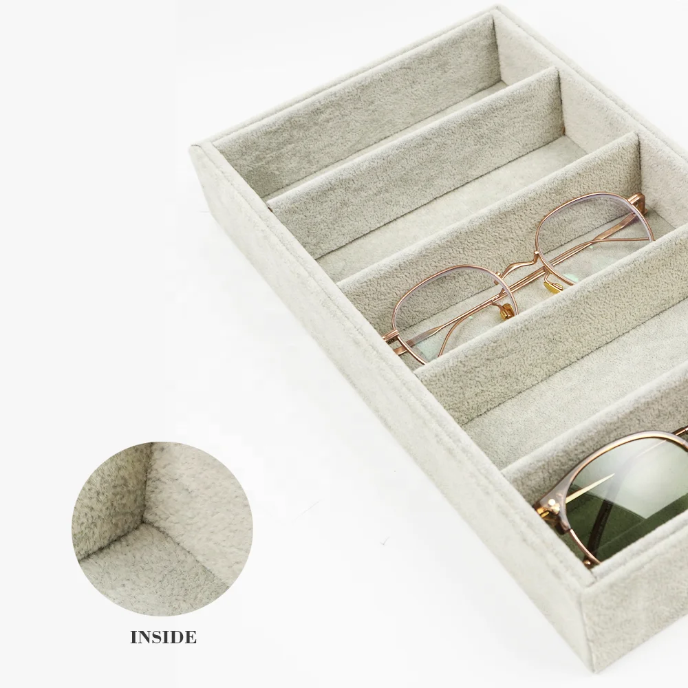 Customized Flannel Eyeglasses Box 3 6 8 Slot Watch Storage Case Gift Pu Leather Travel Sunglasses Box