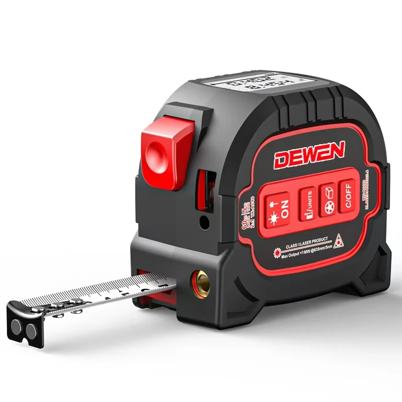 DEWEN Hot selling 3 IN 1 Infrared Laser Ruler High Precision 60M Laser Rangefinder with Digital Screen