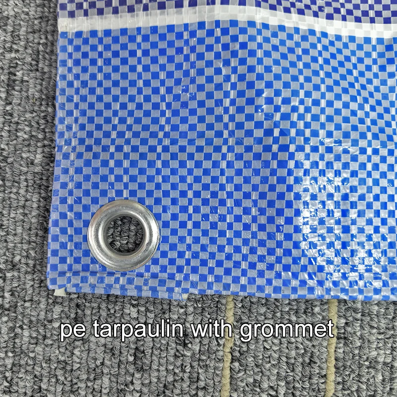 Southeast Asia Blue White Custom Stripes Waterproof PE Tarpaulin Sheet 200gsm UV resistant Tarp for Cover Tent