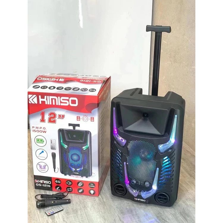 QS-1216 Hot Sale Boombox KIMISO 12inch Speaker Big TWS Rod Speaker With Microphone
