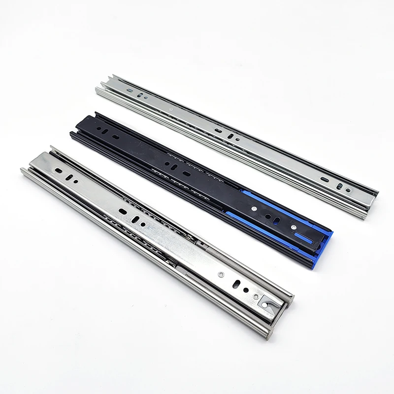 Furniture 45mm Rail Drawer Telescopic Slide Roller Cabinet Slide Drawer Soft Close Push To Open Drawer Slides