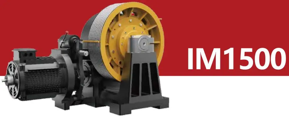 Worm Geared VVVF Controlled Asynchronous Electric Elevator Traction Machine For Cargo Lifts